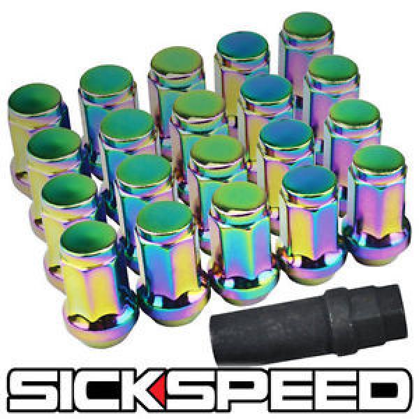 SICKSPEED 20 PC NEO CHROME LOCKING HEPTAGON SECURITY LUG NUTS WHEELS 12X1.25 L12 #1 image