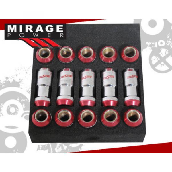 (20 PIECE) M12 x 1.5&#034; RACING FORMULA TUNER WHEEL LUG NUTS CHROME RED FOR MAZDA #2 image