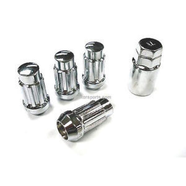 ACORN SPLINE LUG NUTS CHROME 14x1.5 WITH SPLINE KEY TOOL WHEEL LOCK 14 1.5 1.9&#034; #1 image