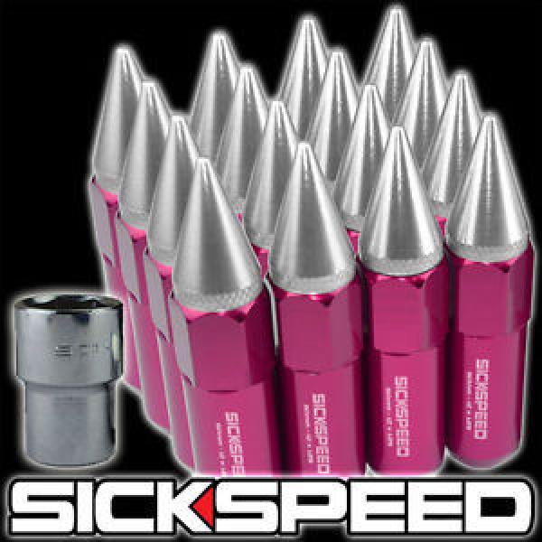 SICKSPEED 16 PC PINK/POLISHED SPIKED ALUMINUM 60MM LOCKING LUG NUTS12X1.25 L11 #1 image