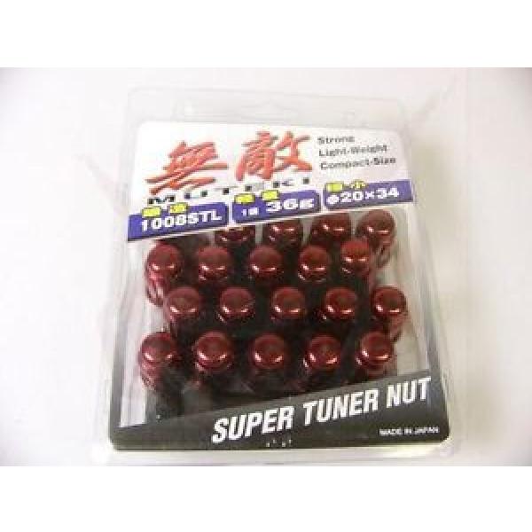 MUTEKI RED CLOSED END 20PCS 12X1.5 WHEEL RIM SPLINE TUNER ACORN LOCK LUG NUTS #1 image