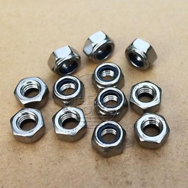 12Pcs M4 x 0.7 Stainless Steel Nylon Lock Hex Nut Right Hand Thread #1 image