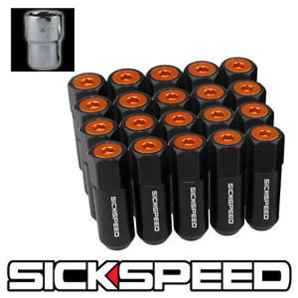 SICKSPEED 16 PC BLACK/ORANGE CAPS ALUMINUM 60MM LOCKING LUG NUTS 12X1.25 L11 #1 image