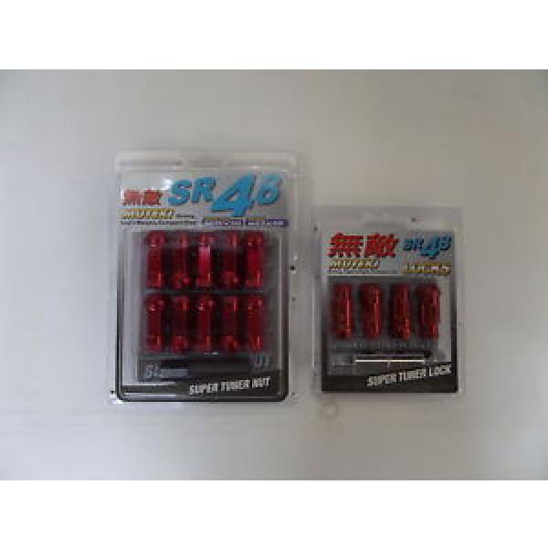 UC168 (32906R+32902R) Muteki SR48 Lug Nut &amp; Lock Set Red Open End 12 x 1.50 #1 image