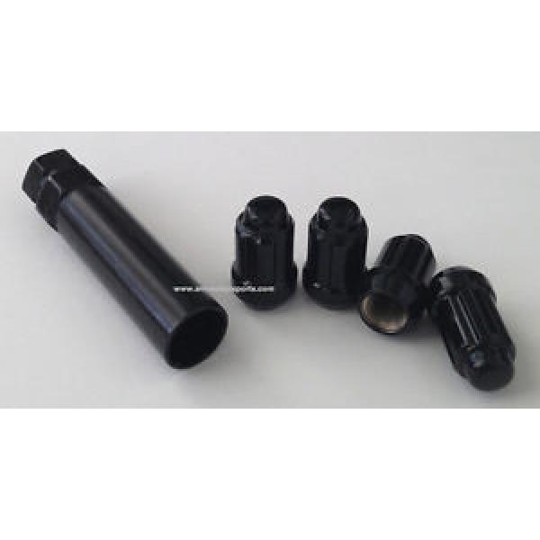 (4) REPLACEMENT SPLINE DRIVE LUG NUT &amp; 1 TOOL LOCK KEY 12X1.5 BLACK 12x1.5MM #1 image