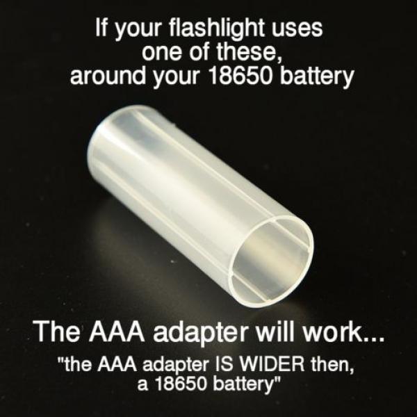 Heavy Duty AAA Battery Adapter Flashlight using 18650 with sleeve WIDE BARREL #3 image