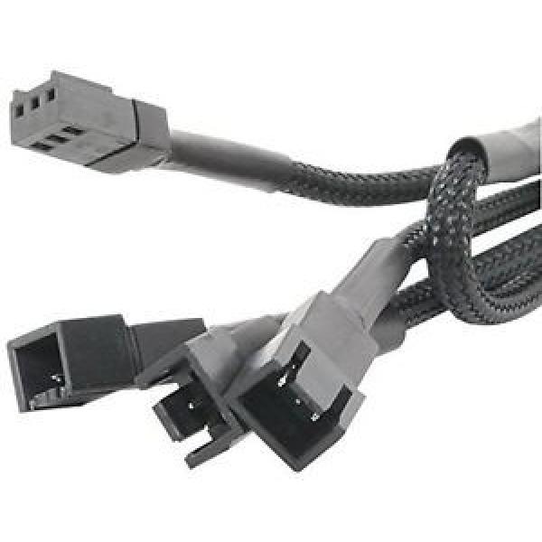 60cm 3-pin male to 3 x female Fan Adapter Braided Computer Lead Braided Sleeved #1 image