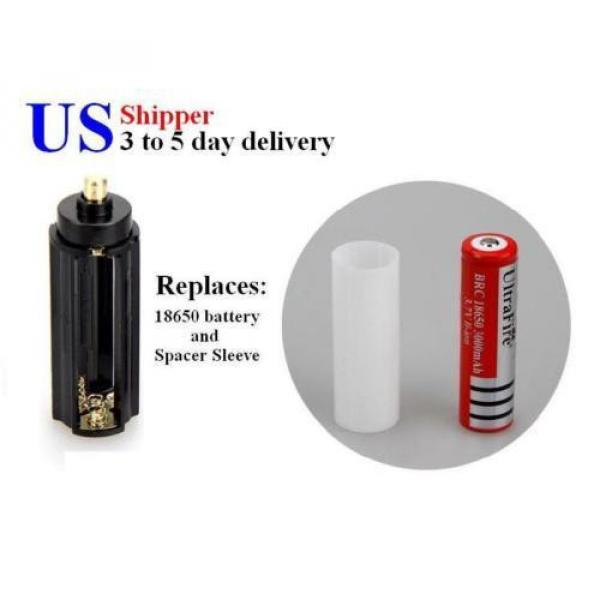 Heavy Duty AAA Battery Adapter, Flashlight using 18650 with sleeve WIDE BARREL #3 image