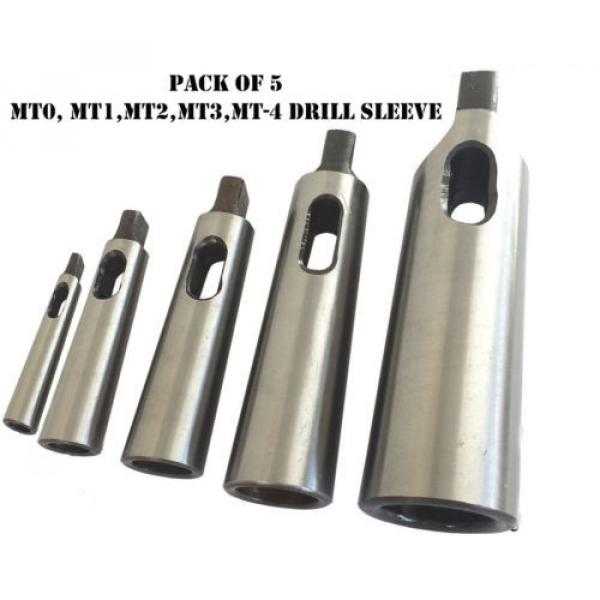 SET OF 5 MT0 MT1 MT2 MT3 MT4 Morse Taper Reducing Adapter Drill Sleeve Lathe #1 image