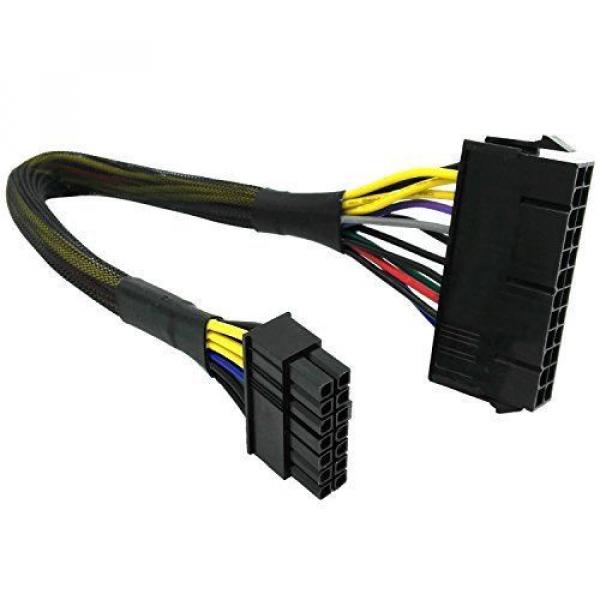 COMeap 24 Pin to 14 Pin ATX PSU Main Power Adapter Braided Sleeved Cable for #1 image