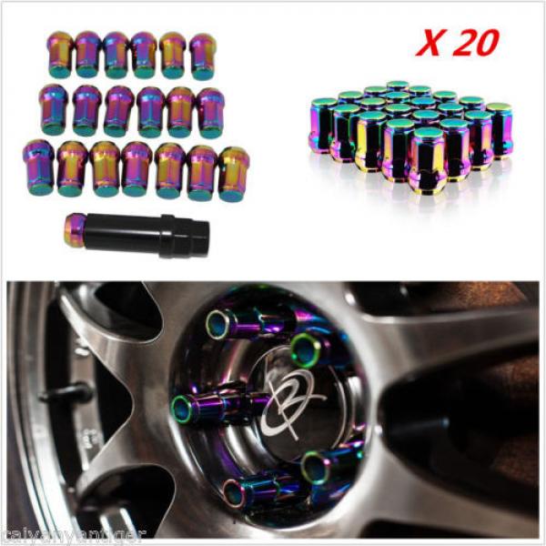 20*Colorful Chrome M12×1.5mm Lug Nuts Extended Racing Wheel Rim With Lock New!!! #1 image