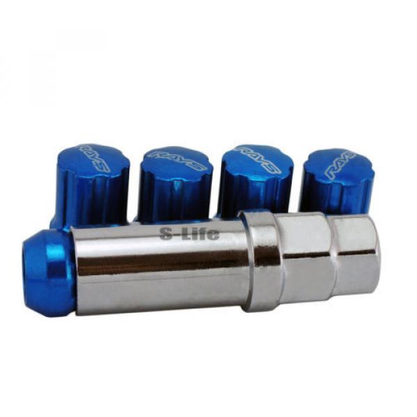 Car M12 1.5mm Steel Racing Wheel Lug Lock Gear Nuts With Installation Tools Blue #3 image