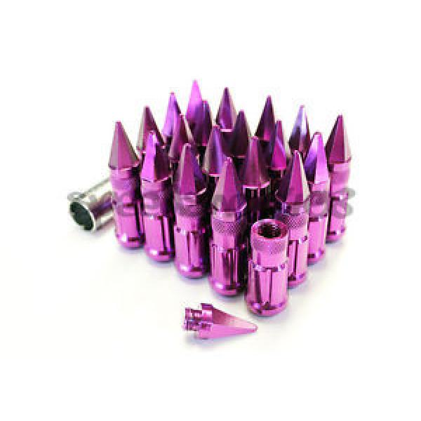 Z RACING PURPLE SPIKE LUG NUTS 12X1.5MM STEEL OPEN EXTENDED KEY TUNER #1 image