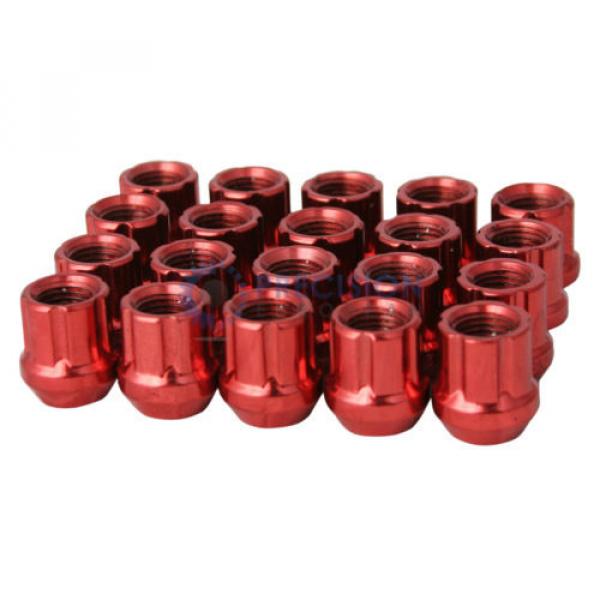 20pc 12x1.5 Spline Lug Nuts w/ Locking Key | Cone Seat | Short Open End | Red #3 image