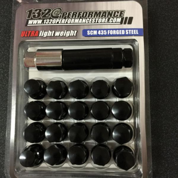 black 12x1.5 Steel lug nuts &amp; lock 20 pc honda acura toyota civic integra supra #1 image