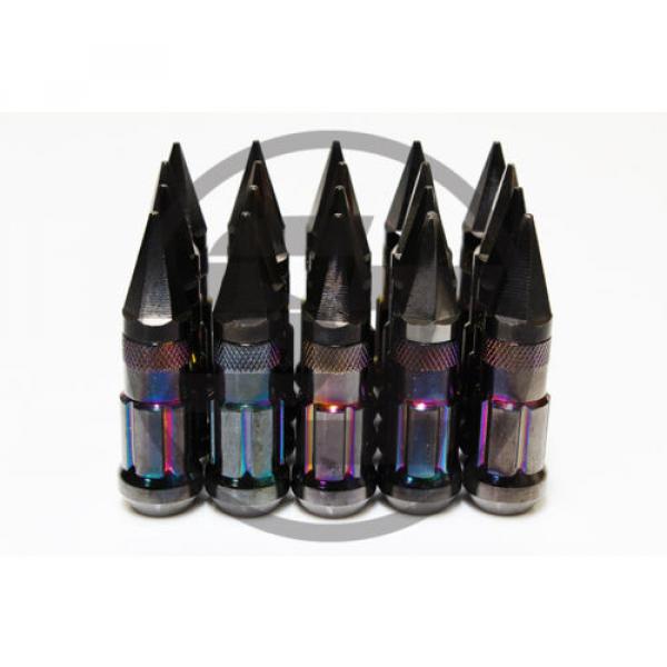 *BLEMISHED* Z RACING BLACK CHROME SPIKE LUG NUTS 12X1.5 STEEL EXTENDED KEY TUNER #1 image