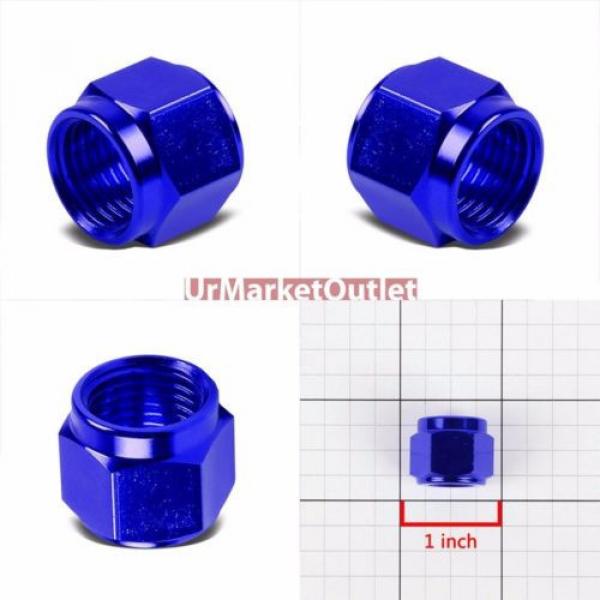 Blue Aluminum Female Tube/Line Sleeve Nut Flare Oil/Fuel 6AN Fitting Adapter #2 image