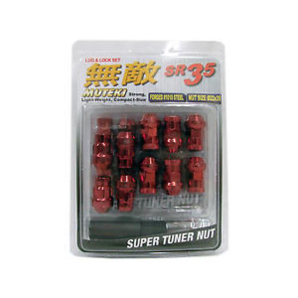 MUTEKI SR35 20PCS WHEELS TUNER LUG + LOCK NUTS (CLOSE END/12X1.5/RED) #1 image