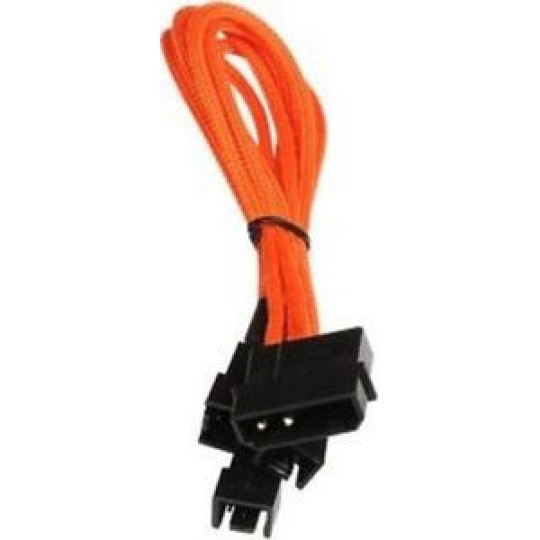 Cavo BitFenix Molex su 3x 3-Pin Adapter 20cm - sleeved arancione/nero *CLCSHOP* #1 image