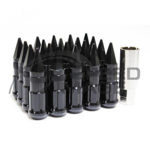 *BLEMISHED* Z RACING BLACK SPIKE STEEL LUG NUTS EXTENDED SET 20 PCS KEY 12X1.5 #1 image