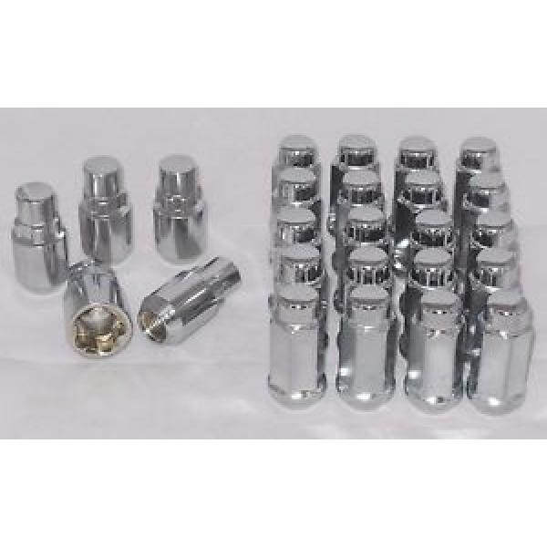 20 CHROME BULGE ACORN LUG NUTS 4 WHEEL RIM LOCKS 6 LUG 14X1.5 INSTALLATION KIT #1 image