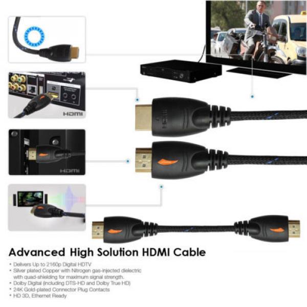 5m 24K Gold Plated v1.4 3D HDMI Cable Full HD 1080P Ethernet Nylon Sleeve Sydney #4 image