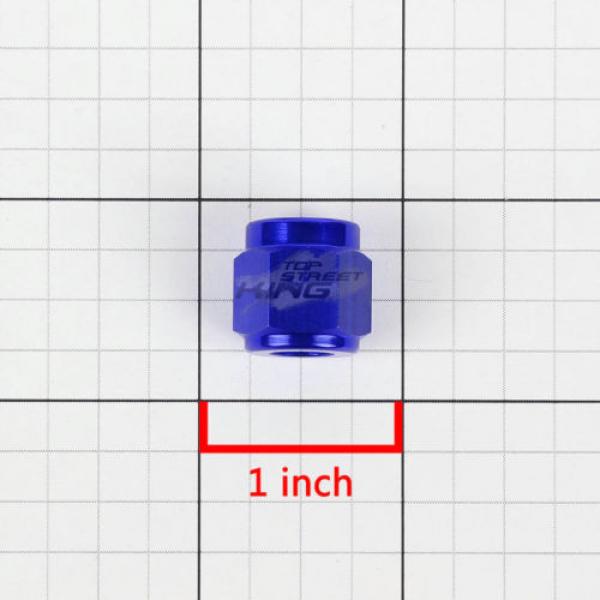 BLUE 4-AN 1/4&#034; TUBE SLEEVE NUT FITTING ADAPTER FOR ALUMINUM/STEEL TUBING LINE #2 image