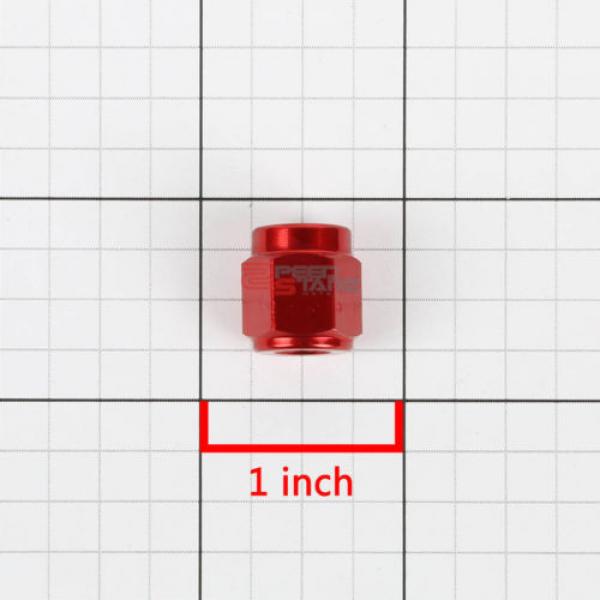 RED 3-AN TUBE SLEEVE NUT FLARE FITTING ADAPTER FOR ALUMINUM/STEEL HARD LINE #2 image