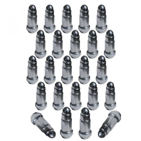 24 Piece Chrome Bullet Style Locking Lug Nuts 12x1.25 Inch Thread Pitch w/KEY #1 image