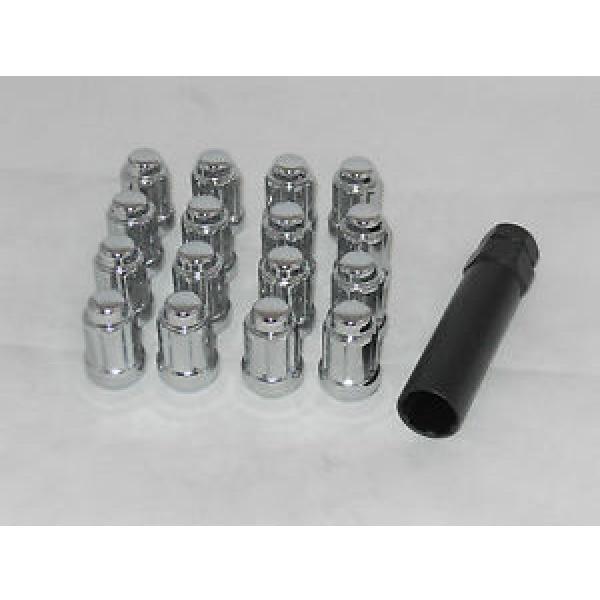 12X1.5 CHROME ACORN SEAT TUNER 6 SPLINE LOCK LUG NUT SET OF (16) AND (1) KEY #1 image