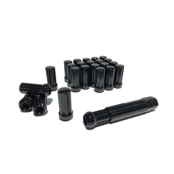 24 BLACK 51MM SPLINE DRIVE LOCKING LUG NUTS LUGS W/ KEY FOR WHEEL M14X1.5 #1 image