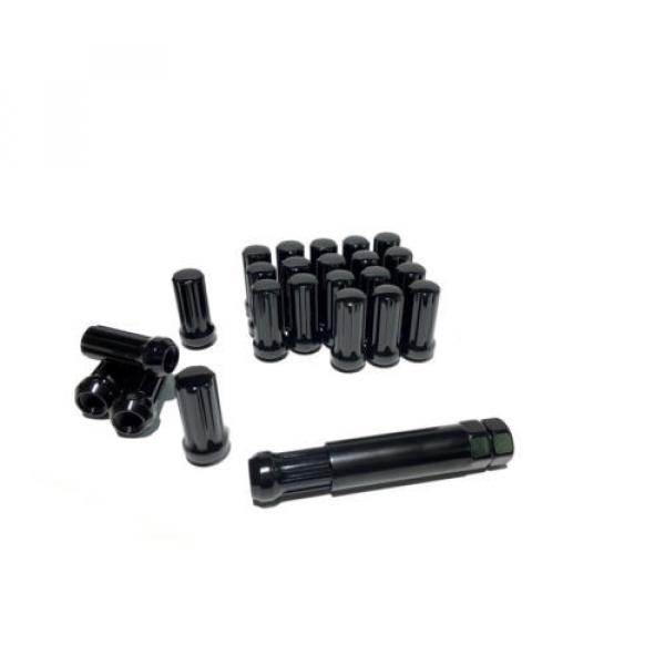 24 BLACK 51MM SPLINE DRIVE LOCKING LUG NUTS LUGS W/ KEY FOR WHEEL M14X1.5 #2 image