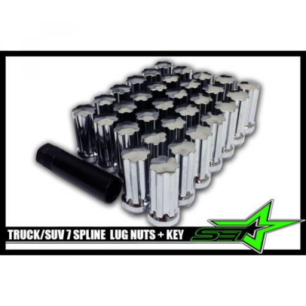 24 CHROME SPLINE LUG NUTS | 14X1.5 THREAD | +1 SECURITY KEY LOCK | 6X5.5 6X139.7 #1 image