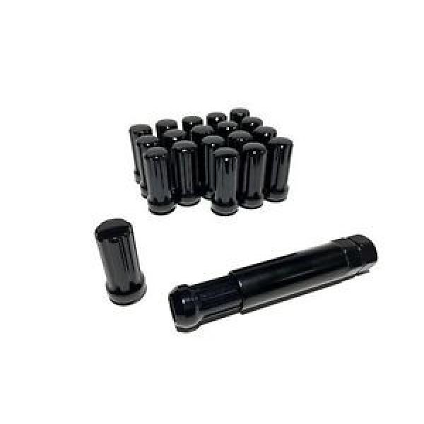 20pc 9/16&#034; BLACK 51MM SPLINE DRIVE LOCKING LUG NUTS 20 LUGS W/ KEY FOR WHEELS #1 image