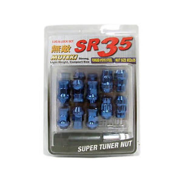 MUTEKI SR35 20PCS WHEELS TUNER LUG + LOCK NUTS (CLOSE END/12X1.25/BLUE) #1 image