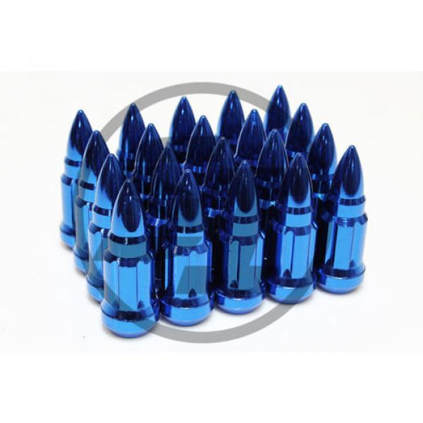 Z RACING BULLET BLUE STEEL LUG NUTS 12X1.5MM EXTENDED KEY TUNER CLOSED #1 image