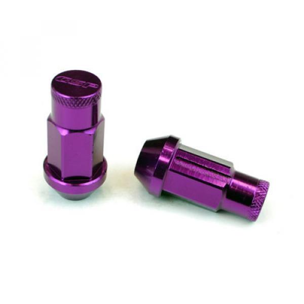 Type-4 50mm Wheel Rim Closed End Lug Nuts 20 PCS Set M12 X 1.5 PURPLE w/ LOCK #2 image