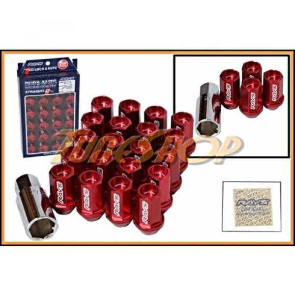 VOLK RACING RAYS STRAIGHT L42 DURA WHEELS LOCK LUG NUTS 12X1.5 1.5 RIM RED M #1 image