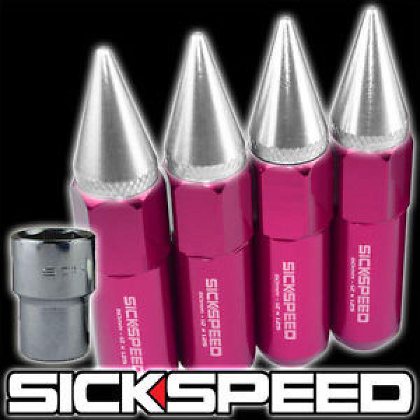 SICKSPEED 4 PC SPIKED 60MM LOCKING LUG NUTS WHEELS/RIMS 12X1.5 PINK/POLISH L20 #1 image