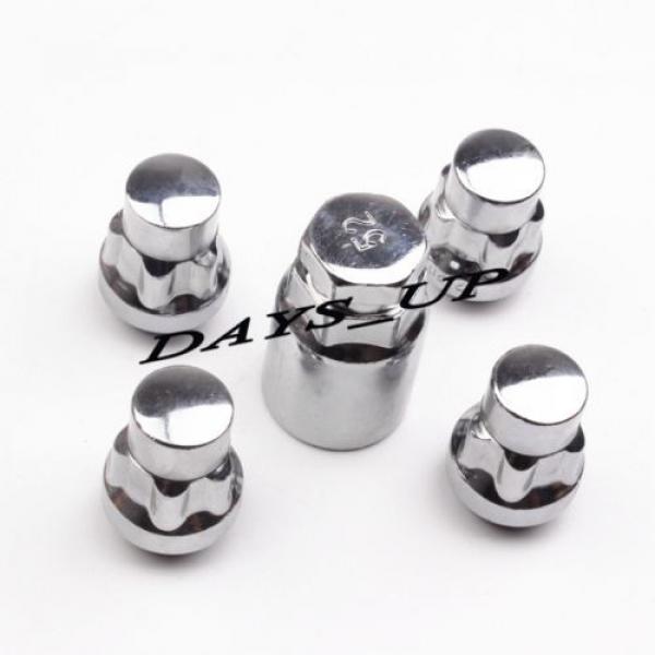 1/2-20 Qty 4,Locking Lug Nuts/Wheel Locks Closed Bulge Acorn/Cone Seat Chrome A1 #2 image