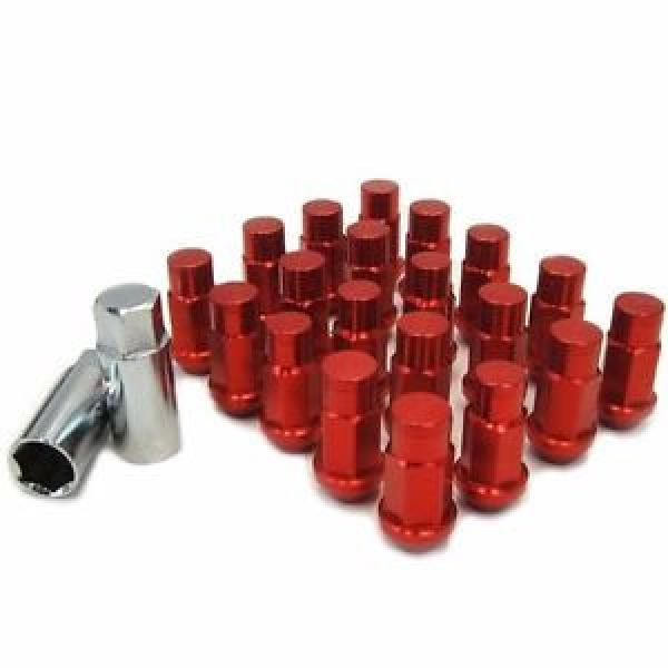 M12 X 1.25mm Aluminum Wheel Lug Nuts 20Pcs w/ Lock Fit WRX STI BRZ Forester Red #1 image