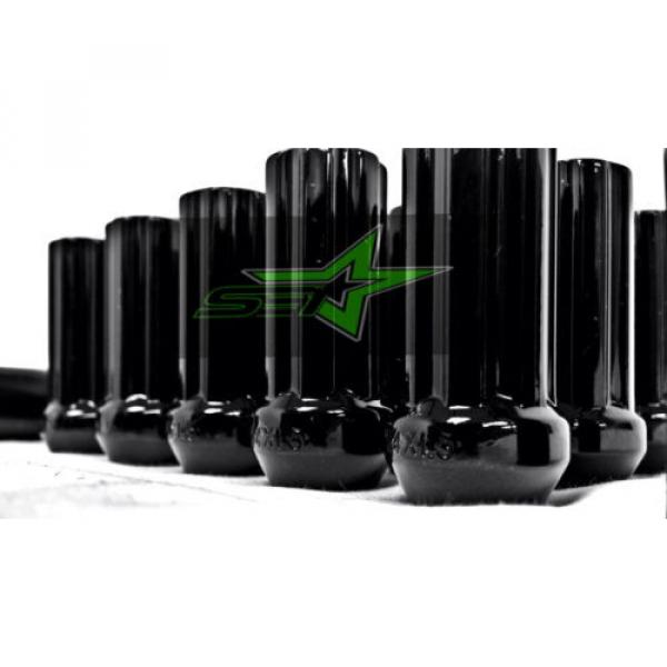 20 BLACK 7 SPLINE LUG NUTS +KEY | 9/16 | DODGE | CHRYSLER | MITSUBISHI | 2&#034; TALL #3 image