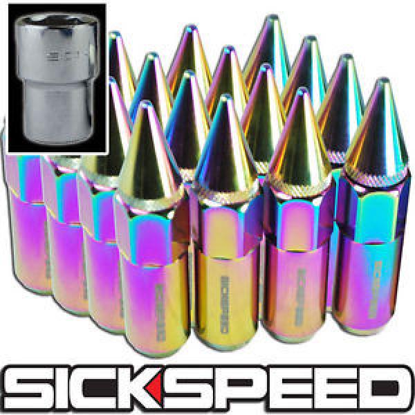 16 NEO CHROME SPIKED ALUMINUM 60MM TUNER LOCKING LUG NUTS POLARIS ATV UTV 3/8X24 #1 image