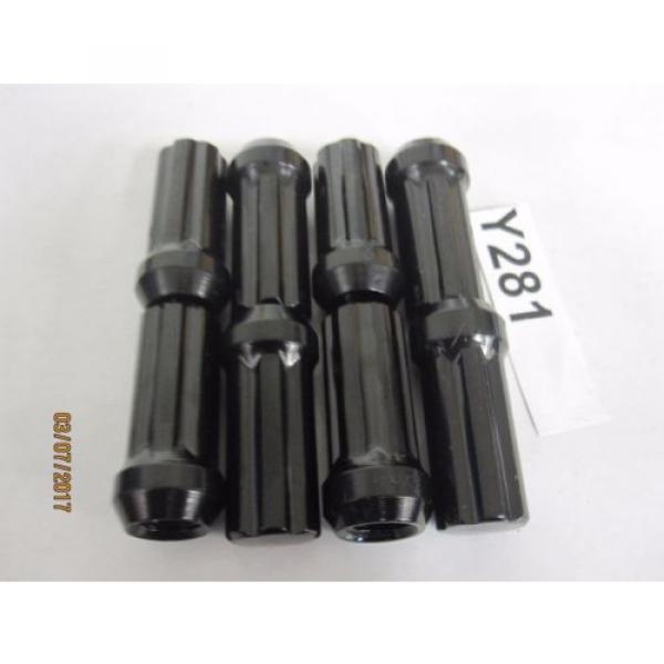 8 QTY 7 SPLINE BLACK LUG NUTS 14X2 NO KEY 2&#039;&#039; OAL #2 image