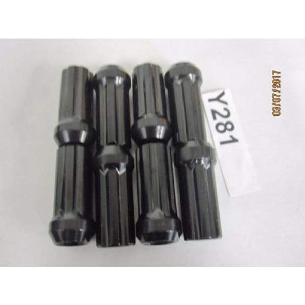 8 QTY 7 SPLINE BLACK LUG NUTS 14X2 NO KEY 2&#039;&#039; OAL #3 image