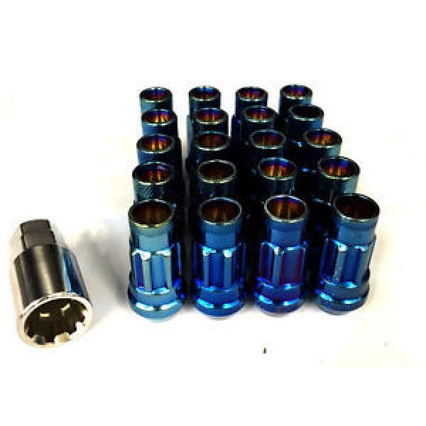 NNR EXT STEEL LUG NUTS W/ LOCK FOR HONDA/ACURA 12X1.5 NEO BLUE NNR-LN-SWL1215NB #1 image