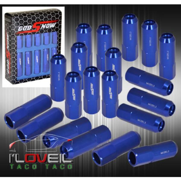 M12 X 1.5MM EXTENDED LOCKING PERFORMANCE RACING LUG NUTS 20PC SET JDM VIP BLUE #1 image