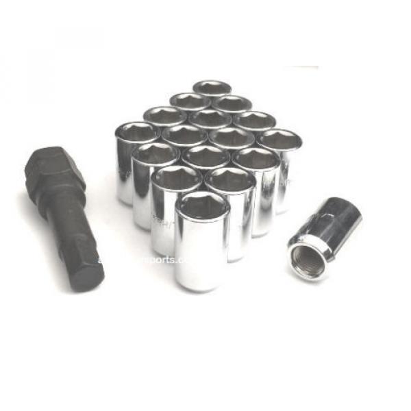 (20) 1/2 TUNER LUG NUTS ACORN OPEN END 6 POINT KEY WHEEL LOCKS CHROME 1/2-20 #1 image