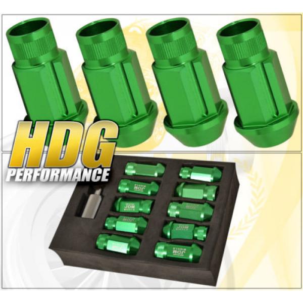 UNIVERSAL 12X1.5MM LOCKING LUG NUTS RACING ALUMINUM TUNER WHEEL 20PC KIT GREEN #2 image