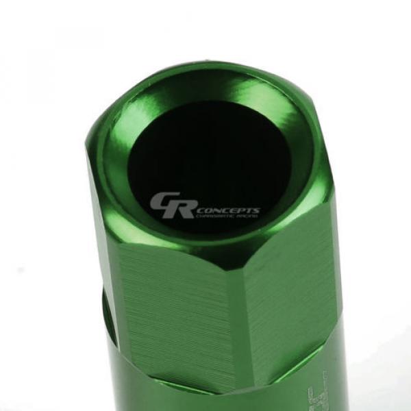 20X RACING RIM EXTENDED ACORN TUNER  WHEEL LOCK LUG NUTS+1X ADAPTER KEY GREEN #3 image